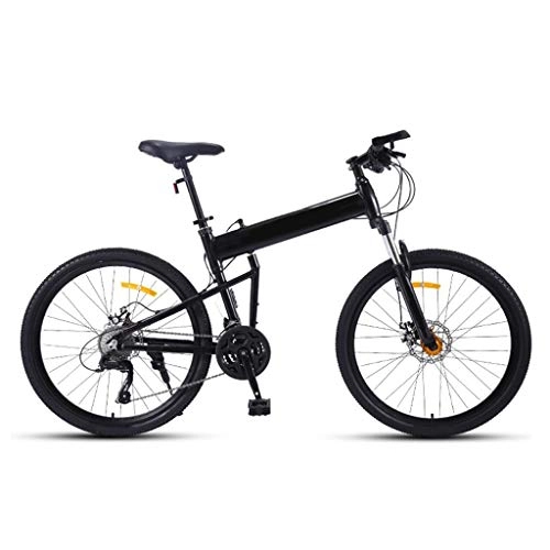 Folding Bike : LXJ Lightweight Folding Bicycle 26 Inches, Unisex, Aluminum Alloy Frame, 24 Speed Mountain Bike Suitable For Mountain, Road And City