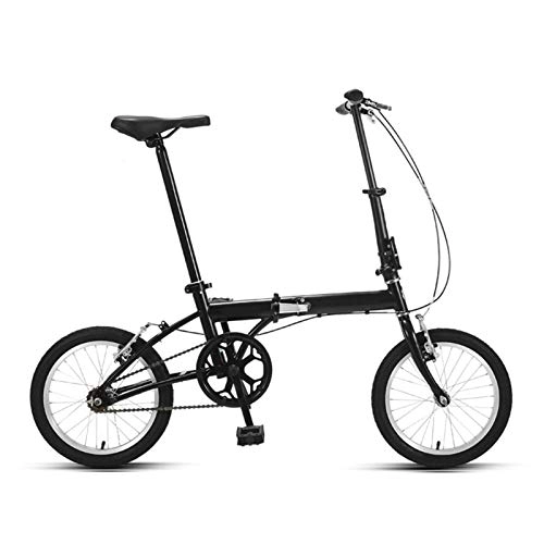 Folding Bike : LXJ Road bike adult bike 16-inchRoad bike adult bike Portable City Folding Bicycle Single-speed High-carbon Steel Frame With V-brake Suitable For Male And Female Adult Students