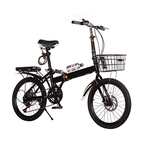 Folding Bike : LXJ Road bike adult bike Mini Lightweight Folding Bicycle 20 Inches Suitable For Student Office Workers In Urban Environments Variable Speed And Shock Absorption