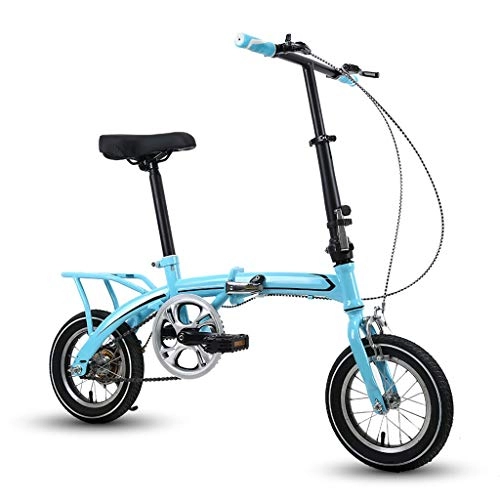 Folding Bike : LXJ Ultra-light Folding Bicycle Unisex City Bike 12 Inches, Single Speed V Brake, Comfortable Saddle, Suitable For Adult Men, Women, Teenagers