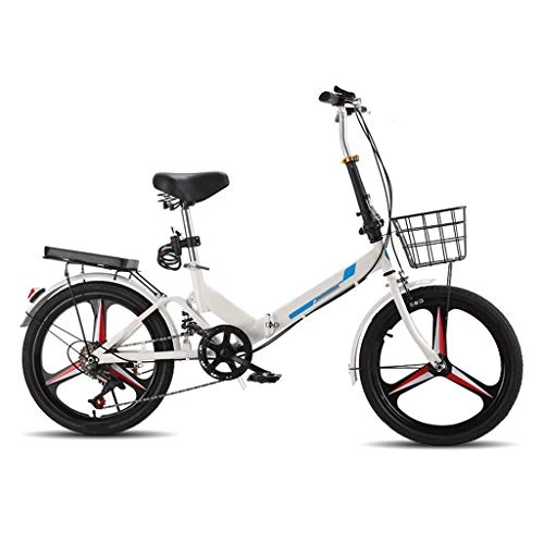 Folding Bike : LXJ Variable Speed Folding Bicycle, 20-inch One-wheel Shock Absorber, Adult Student Outdoor Bicycle Park Travel Bicycle Leisure Bicycle