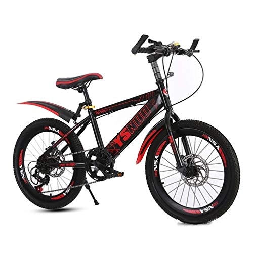 Folding Bike : Lxyxyl Women's Double Suspension Mountain Bike, Carbon Steel Bicycle for Children Aged 6-13 (Color : Red, Size : 22 inch)