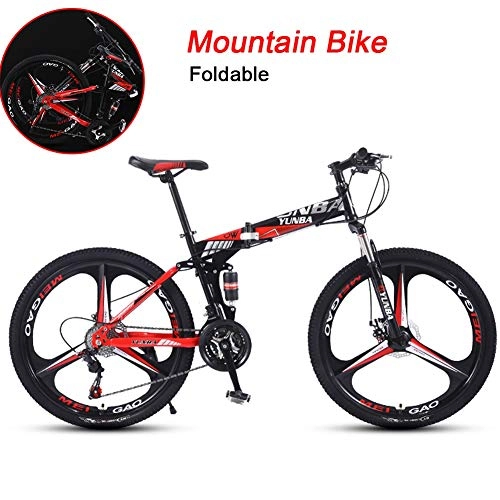 Folding Bike : LYRWISHJD 24 / 26 Inch Foldable Mountain Bike Special Mechanical Disc Brake Bikes Speed Bicycle PC Pedal Lockable Fork For Adult Student Outdoors-21 / 24 / 27 Speed (Color : 27speed, Size : 24inch)