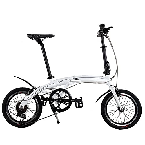 Folding Bike : LZZB Folding Bike for Adults, Lightweight Mountain Bikes Bicycles Strong Alloy Frame with Disc Brake, 16 Inches Suitable for 150-180Cm, a, 16Inch