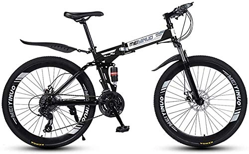 Folding Bike : Men and Women Folding Bike Folding Outroad Bicycles Adult Mountain Bikes Folded Within 21-Speed 26-inch Wheels Outdoor Bicycle-black