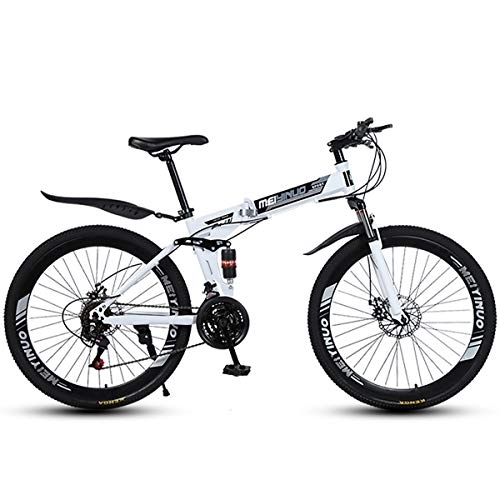 Folding Bike : Men and Women Folding Bike, Folding Outroad Bicycles, Adultmountain Bikes, Folded Within 15 Seconds, 21 24 27-Speed, 26-inch Wheels Outdoor Bicycle