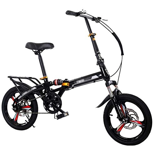 Folding Bike : MFZJ1 Folding Bike Mini Ultra Light Single Speed Bicycle, Double shock absorption, Cycling Bikes with Bicycle flashlight, Car Basket and Mudguard, Adult Student Lightweight Bike