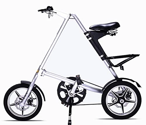 Folding Bike : Mini Folding Bike 14 inch Adult Super Light Student Bicycle Portable Outdoor Subway Vehicles Foldable White, 14inch