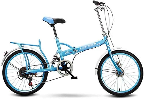 Folding Bike : Mini Folding Bike Adult Folding Bike High Carbon Steel Lightweight Foldable Bikes 20in Foldable Bicycle Folded Within 15 Seconds Streamline Frame-C