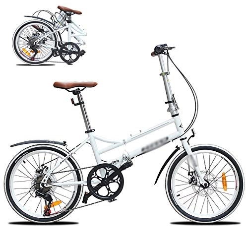 Folding Bike : Mini Folding Bike, Streamline Frame, Folded Within 10 Seconds, Men Women Foldable Bicycle, 20in 6 Speed ​​City Folding Compact Bike Bicycle Urban