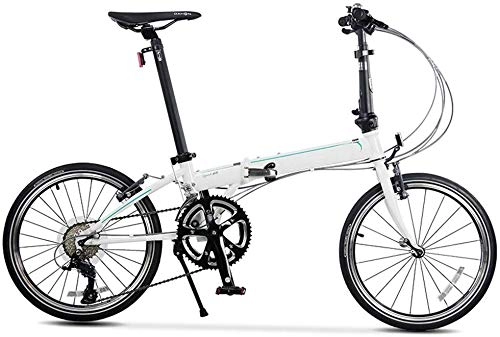 Folding Bike : Mnjin Road Bike Folding Bicycle Adult Men and Women Travel Road Folding Bike 20 Inch 18 Speed