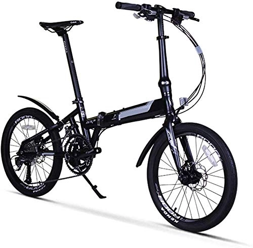 Folding Bike : Mnjin Road Bike Folding Bicycle Adult Men and Women Variable Speed Shock Folding Bike 20 Inch 27 Speed