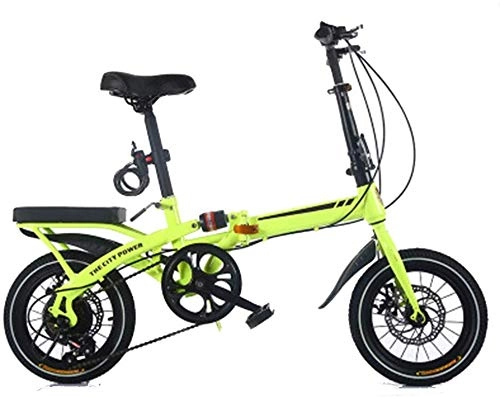 Folding Bike : Mnjin Road Bike Folding Bicycle Shifting Shock Absorber Ultra Light Portable Student Children Adult Men and Women Bicycle 14 Inch 16 Inch 20 Inch