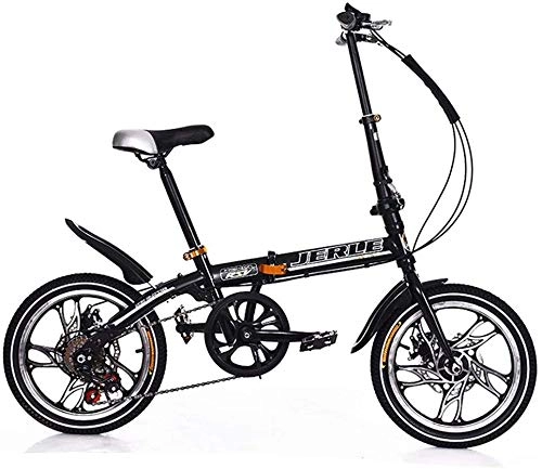 Folding Bike : Mnjin Road Bike Folding Bicycle Shifting Shock Absorption Adult Students Children Portable Men and Women Bicycle 14 Inch 16 Inch