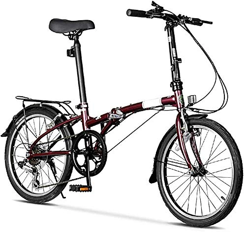 Folding Bike : Mnjin Road Bike Folding Bicycle Ultra Light Commute Adult Men and Women Casual Folding Bicycle 20 Inch 6 Speed
