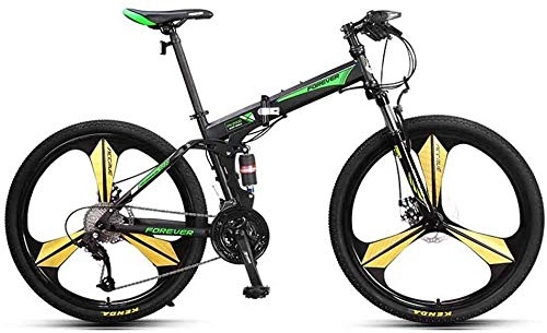 Folding Bike : Mnjin Road Bike Mountain Folding Bicycle Speed Off-Road Double Shock Absorption Soft Tail Racing Bike 26 Inches<br>