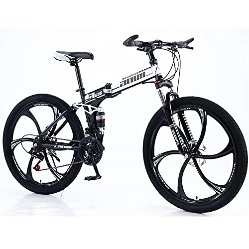 Folding Bike : Mountain Bike Bicicleta Plegable Acero Alto Carbono 21 Velocidades / 24 Velocidades / 27 Velocidades / 30 Velocidades Wheel Dual Suspension Folding Bike D, 21 speed