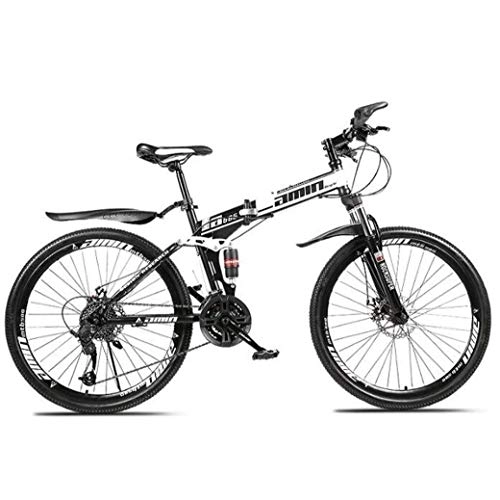 Folding Bike : Mountain Bike Folding Bikes, 26Inch 27-Speed Double Disc Brake Full Anti-Slip, Lightweight Aluminum Frame, Fork