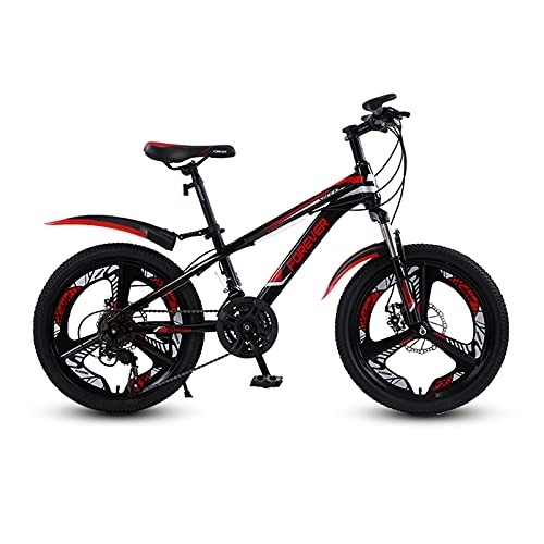 Folding Bike : Mountain Bike Folding Bikes with High Carbon Steel Frame, Featuring 21 / 24 Speed Shifter, Double Disc Brake and Dual Suspension Anti-Slip Bicycles(Size:20 inch 21 speed, Color:Red)