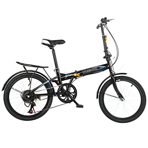 Folding Bike : Mountain Bike Folding Bikes with High Carbon Steel Frame, Featuring 25 Spoke Wheels And 7 Speed, Double V Brake Small Size, Easy To Fold Bicycles