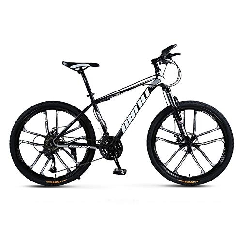 Folding Bike : Mountain Bike, Mountain Trail Bike High Carbon Steel Folding Outroad Bicycles, Bicycle Full Suspension Gears Dual Disc Brakes, D-24speed