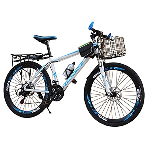 Folding Bike : Mountain Bikes Mtb Bike Cycling Folding Bicycle for Adults Mens Women for Kids Male Female Variable Speed Double Disc Brake, White, 20 inch