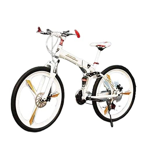 Folding Bike : Mountain Bikes Mtb Bike Cycling Folding Bicycle for Adults Mens Women for Kids Variable Speed Adult, White1, 24 inch 24 speed