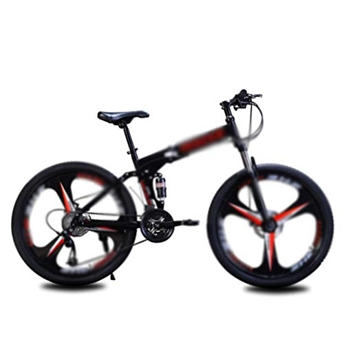 Folding Bike : Mountain Folding Bike, Three-Cutter Wheel 26 Inch 27 Speed Top with Variable Speed Double Shock Absorption Bicyclemountain Folding Bike Fast Folding, Easy to Carry, Black