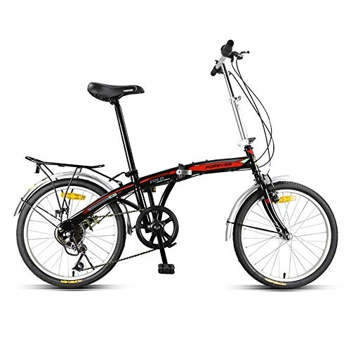 Folding Bike : MTTKTTBD Portable Folding Bike, Compact Folding Bicycle Great, Double Disc Brake, High Carbon Steel Frame for City Riding and Commuting for Student Men and Women, 20-Inch Wheel