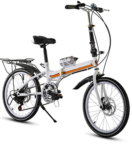 Folding Bike : NBWE Bicycle Double Disc Brake Folding Bicycle Can Bring People Variable Speed Bicycle with Rear Shelf 20 Inch Commuter bicycle