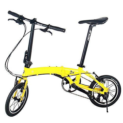 Folding Bike : NBWE Folding Bicycle Aluminum Frame City Travel Folding Bike 14 Inch 3 Speed Off-Road Cycling