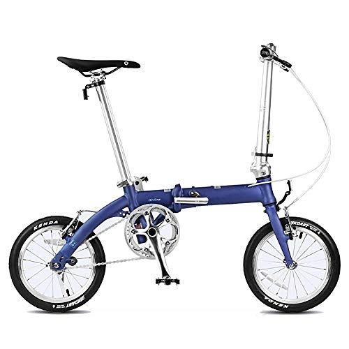 Folding Bike : NBWE Folding Bicycle Aluminum Frame Single Speed Mini Fast Folding 14 Inch Ultra Light Off-Road Cycling