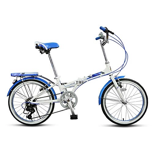 Folding Bike : NBWE Folding Bicycle Color Matching Aluminum Alloy Frame Men and Women Bicycle 7 Speed 20 Inch Off-Road Cycling