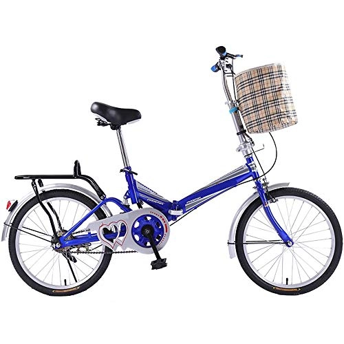 Folding Bike : NBWE Folding Bicycle Male and Female Students Adult Bicycle Aluminum Alloy Lightweight Folding Car Single Speed Folding 20 Inch Off-Road Cycling