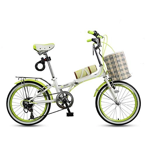 Folding Bike : NBWE Folding Bicycle Speed Men and Women Students Sports and Leisure Bicycle 7 Speed 20 Inch Commuter bicycle