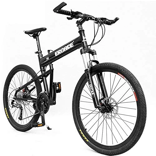 Folding Bike : NBWE Folding Mountain Bike Aluminum Alloy Bicycle Oil Disc Brakes Wagon Racing Speed Mountain Bike Student Bicycle 24 Inch 27 Speed Adult Commuter bicycle