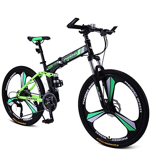 Folding Bike : NBWE Folding Mountain Bike Bicycle Double Shock Road Bike Leisure Bicycle Student Car 3 Knife One Round Adult 26 Inch 27 Speed Commuter bicycle