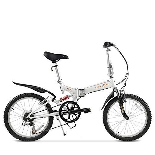 Folding Bike : NBWE Folding Mountain Bike Folding Bicycle Double Shock Absorption Shift Adult Male and Female Students 20 Inch 6 Speed Commuter bicycle