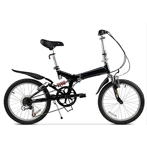 Folding Bike : NBWE Mountain Folding Bicycle High Carbon Steel Double Shock Absorber Bicycle 20 Inch 6 Speed Commuter bicycle