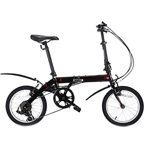 Folding Bike : NYKK Adult Folding Bikes Mountain Bike Bicycle Folding Bike 16-inch Wheels Male and Female Adult Lady Bike ，black, Grey (Color : B)