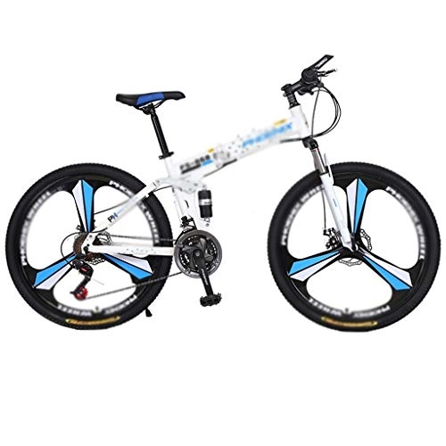 Folding Bike : NYKK Cruiser Bikes Folding Bike, 26-inch Wheels Portable Carbike Bicycle Adult Students Ultra-Light Portable Comfort Bikes (Color : Blue, Size : 27 speed)