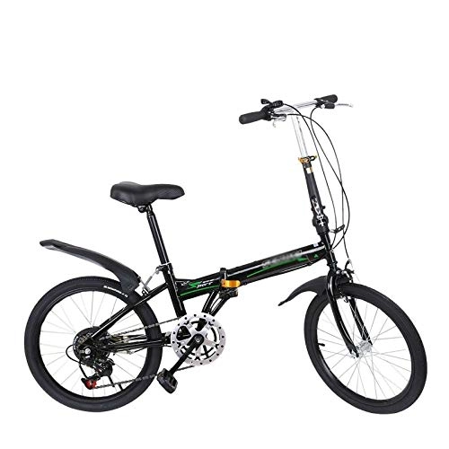 Folding Bike : Outdoor 20-Inch 7 Speed Bike City Folding Mini Compact Bicycle Urban Commuter with V Brake, High Carbon Steel Frame, Max Weight 220Lbs, Suit for Students, Office Workers, Urban Enviroments