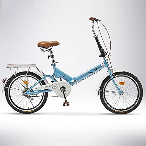 Folding Bike : Outdoor Sports, Adult Bicycle, Ladies Lightly Carrying Business Men, Small Shift Orders-Single Speed Top Match - Blue_20 Inches，Folding City Bike Bicycle
