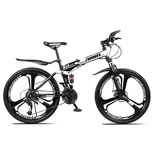 Folding Bike : Outdoor sports Folding Mountain Bike, 26 Inch, 27 Speed, Variable Speed, Double Disc Brakes, Shock Absorption, Off-Road Bicycle, Adult Men Outdoor Riding, Red