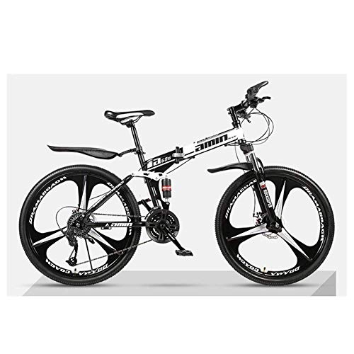 Folding Bike : Outdoor sports Mountain Bike 30 Speeds Mountain Bike 26' Tire High-Carbon Steel Frame Fork Suspension with Lockout Bicycle Mechanical Dual Disc Brake