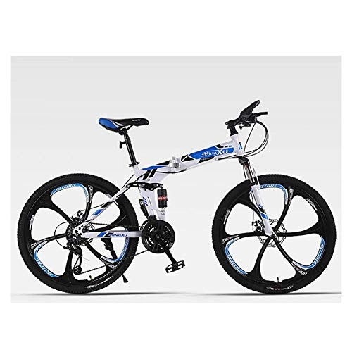 Folding Bike : Outdoor sports Mountain Bike High-Carbon Steel 26 Inch Mountain Bike 24 Speed Off-Road Adult Speed Mountain Men And Women Bicycle