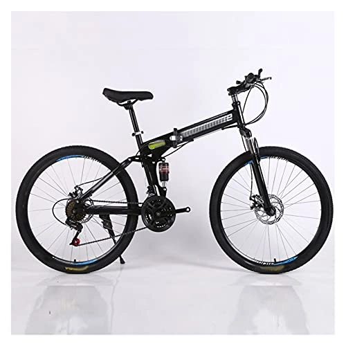 Folding Bike : paritariny Complete Cruiser Bikes, Mountain bike bicycle 24 and 26 inch 24 / 27 / 30 speed folding mountain bicycle adult Double disc bike spoke wheel bicycle (Color : Zwart, Size : 30)