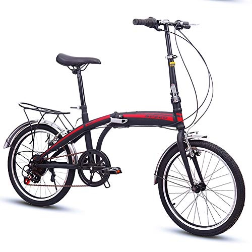 Folding Bike : PLLXY 20in Suspension Folding Bike, Compact Bicycle Urban Commuter, 7 Speed Foldable Bike Lightweight For Men Women B 20in
