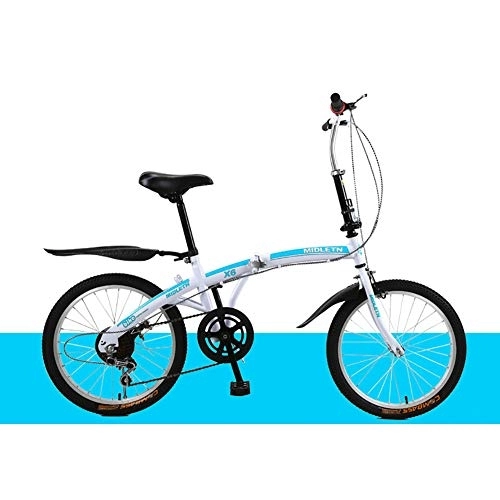 Folding Bike : PLLXY Ultra-light Portable Folding Bike, 7 Speed City Riding Foldable Bike, 20in Adjustable Adult Folding Bicycle Urban Commuter C 20in