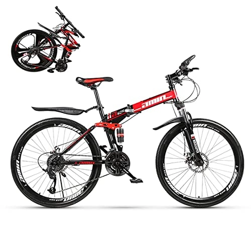 Folding Bike : Professional Racing Bike, Adult Folding Bike, Foldable Outroad Bicycles, Men Women Folding Mountain Bikes, for 24 * 26in 21 * 24 * 27 * 30 Speed Outdoor Bicycle ( Color : A , Size : 24inin27Speed )